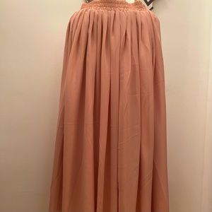 Maxi Pleated Skirt, Size Large, Pink